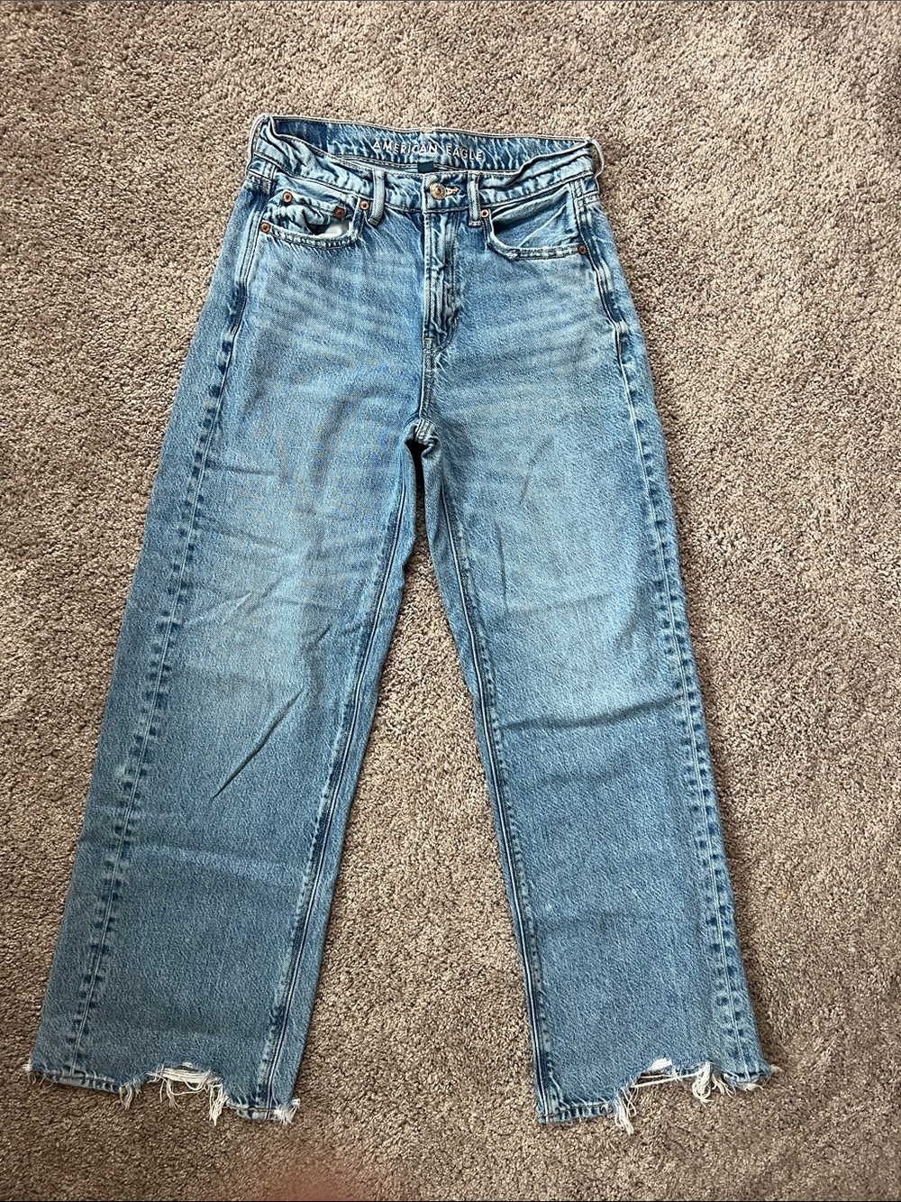 American Eagle Outfitters women’s super high rise baggy wide leg jeans. Size 00